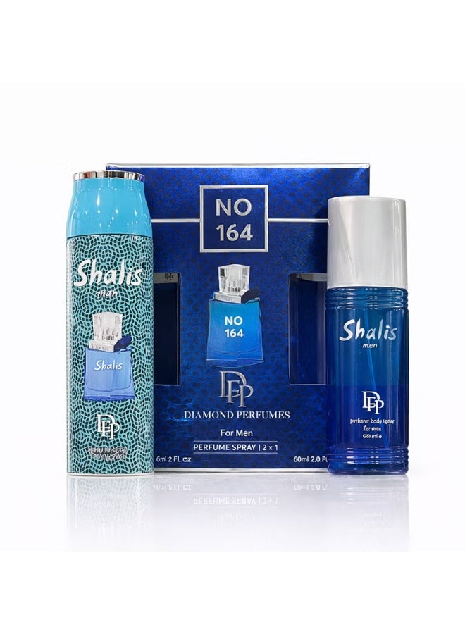 Diamond GIFT SET 164 PERFUME SPRAY SHALIS 2*1 FOR HIM - Image 1